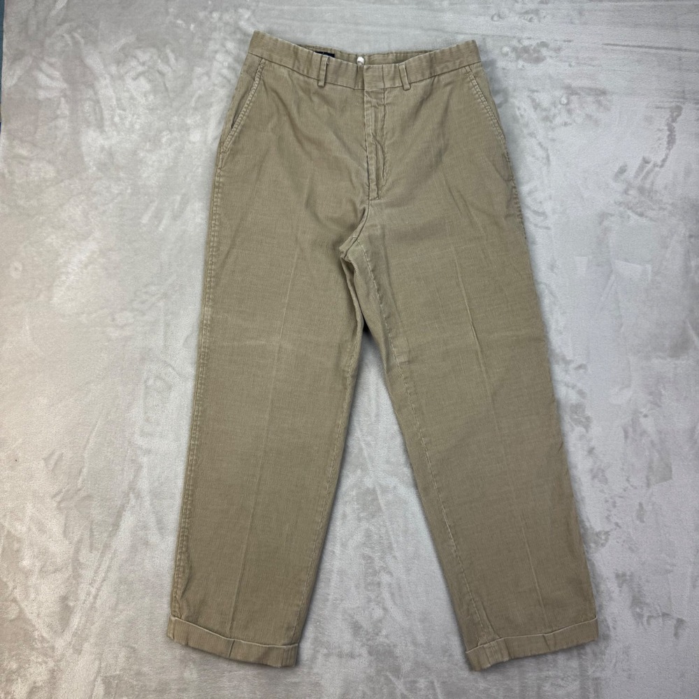 Vtg Lands End Corduroy Pants Mens 33 (30x29) Straight Cuffed Made USA Academic